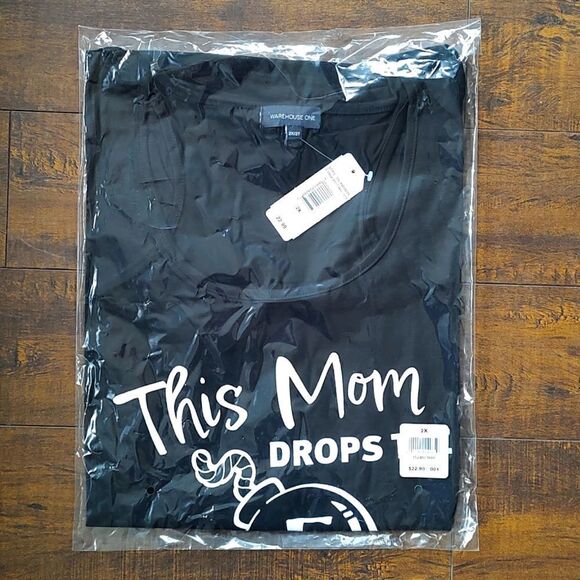 New With Tag Size 2X Warehouse One Women's Black F Bomb Racerback Tank - Picture 6 of 9